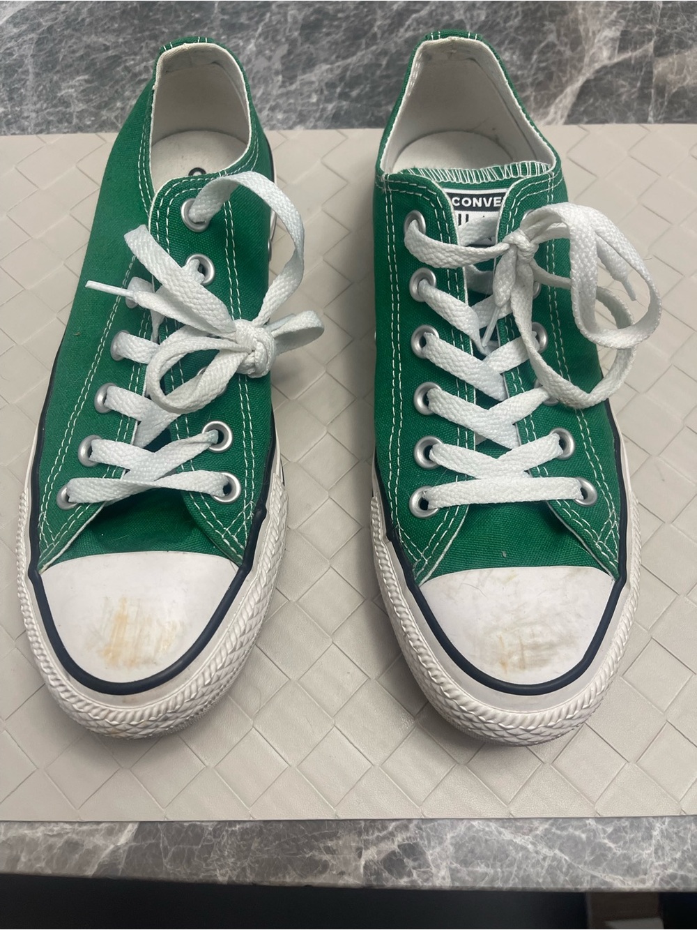 Converse women’s Green Low Top Canvas Sneakers with White Laces
